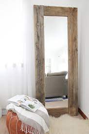 diy rustic wood frame mirror