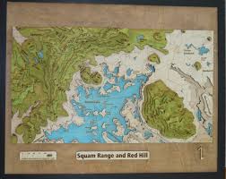 custom wooden topographic map new