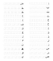 tracing arabic letters a to z worksheet