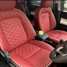 Maroon Leather Tata Nexon Car Seats