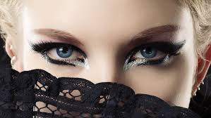 women blonde blue eyes makeup face