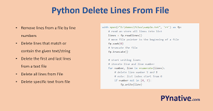 python delete lines from a file 4 ways