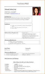 curriculum vitae english example pdf free cv template curriculum    