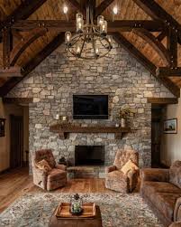 stone accent walls in the living room