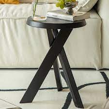 Japanese Style Nightstand Rubber Wood