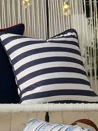 blue nautical stripe outdoor cushion