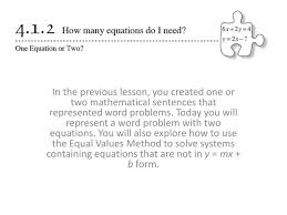 Ppt 4 20 One Equation Or Two