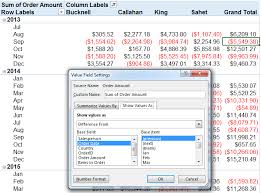 the excel pivottable group by month