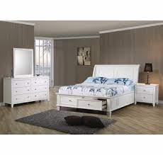 Consider white wood bedroom furniture. Selena 4 Pc White Wood Full Storage Platform Bed Set By Coaster