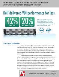 Vdi With Dell Equallogic Hybrid Arrays A Comparative Study