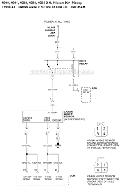 The crank angle sensor is located inside the distributor. Part 1 Ignition System Wiring Diagram 1990 1994 2 4l Nissan D21 Pickup
