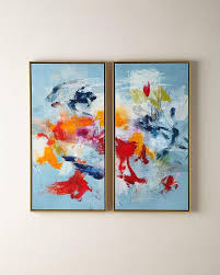 Love Me Blue Red Diptych Giclee Wall Art