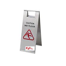 stainless steel caution wet sign board
