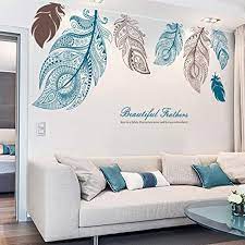 Stickerbrand decals can be applied on most flat surfaces, including slightly. Amazon Com M Achoose Feathers Wall Decals Large Wall Stickers Peel And Stick Removable Decal Stick Diy Wall Art Murals Home Wall Decor For Bedroom Living Room Classroom Office Wall Decaoration Tools