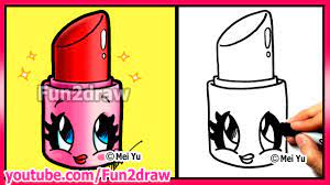 how to draw cartoons cute lipstick