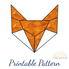 Geometric Fox Stained Glass Pattern