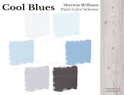 Cool Blue Home Paint Color Scheme Pre