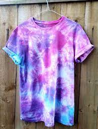 Blue, Purple and Pink Tie Dye Short Sleeved T-Shirt | Tie dye t shirts, Tie dye shirts, Tie dye shorts