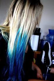 Blonde hair with turquise and blue tips on we heart it. Pin On Hair