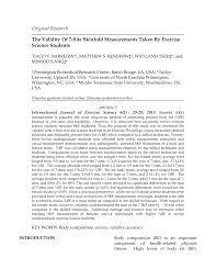 Pdf The Validity Of 7 Site Skinfold Measurements Taken By