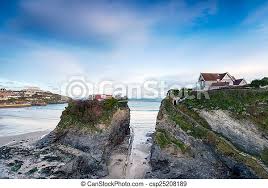 Hier könnt ihr locker einen. Haus Auf Einer Insel Ein Haus Auf Der Towaninsel In Newquay In Cornwall Verbunden Mit Dem Festland Durch Eine Kleine Canstock