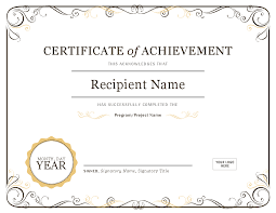 002 Certificate Of Achievement Template Free Image