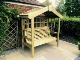3 Seats Wooden Garden Arbour