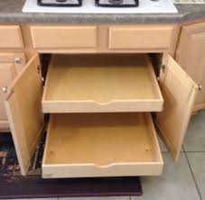 add sliding shelves or pull out drawers
