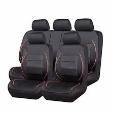 Maruti Black Red Pu Leather Car Seat Cover