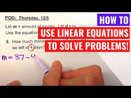 Linear Equations To Solve Problems