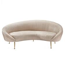 curved leather sofa w polished
