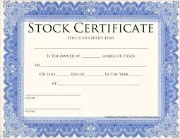 Stock Certificate Template Certificate Templates Blank