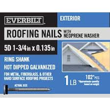 everbilt 5d 1 3 4 ring shank nails with