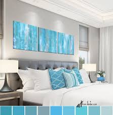 Aqua Bedroom Wall Art Teal Blue Gray