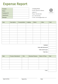 Expense Report Templates Free Download