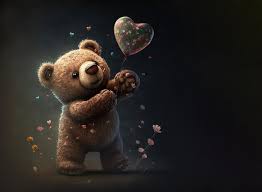 photo lovely teddy bear falling