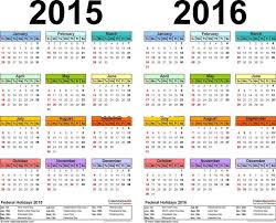 12 Month 2015 Calendar