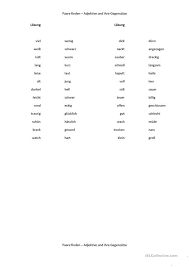 Eine liste mit häufig verwendeten adjektiven zum vergleichen. Adjektive Gegensatze Deutsch Daf Arbeitsblatter