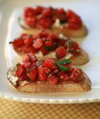 Drizzle hot honey lightly in the same direction on all pieces. Tomato Basil And Goat Cheese Bruschetta Tasty Kitchen A Happy Recipe Community