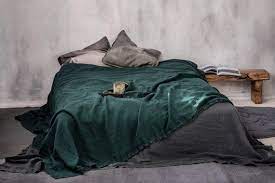 stonewashed linen bedspread