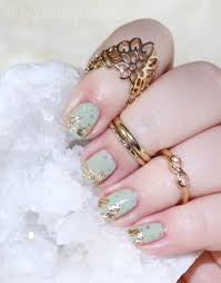 gold flake foil nail art with kbshimmer