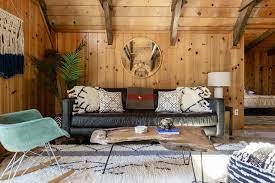 Living Room With Knotty Pine Walls