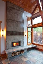 Mountain Modern Home Fireplace
