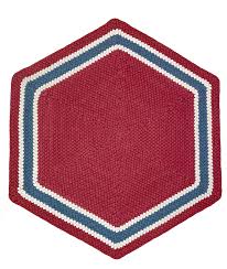 hexagon wool braided rug terracotta