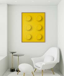 Quadro Lego Amarelo Yellow Lego