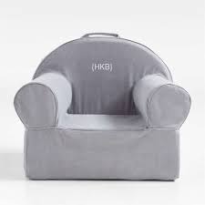 large pewter grey kids lounge nod chair
