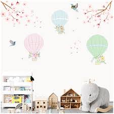 Pastel Hot Air Balloons Wall Stickers