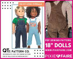 Oh My Gosh Overalls 18 Inch Doll Clothes Pattern Fits Dolls Etsy gambar png