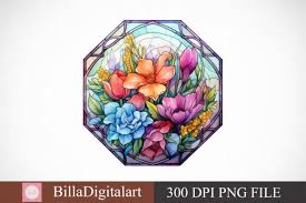 Flowers Stained Glass Vol 2 Graphic By