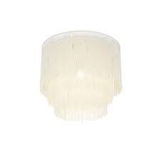 Oriental Ceiling Lamp Gold Cream Shade
